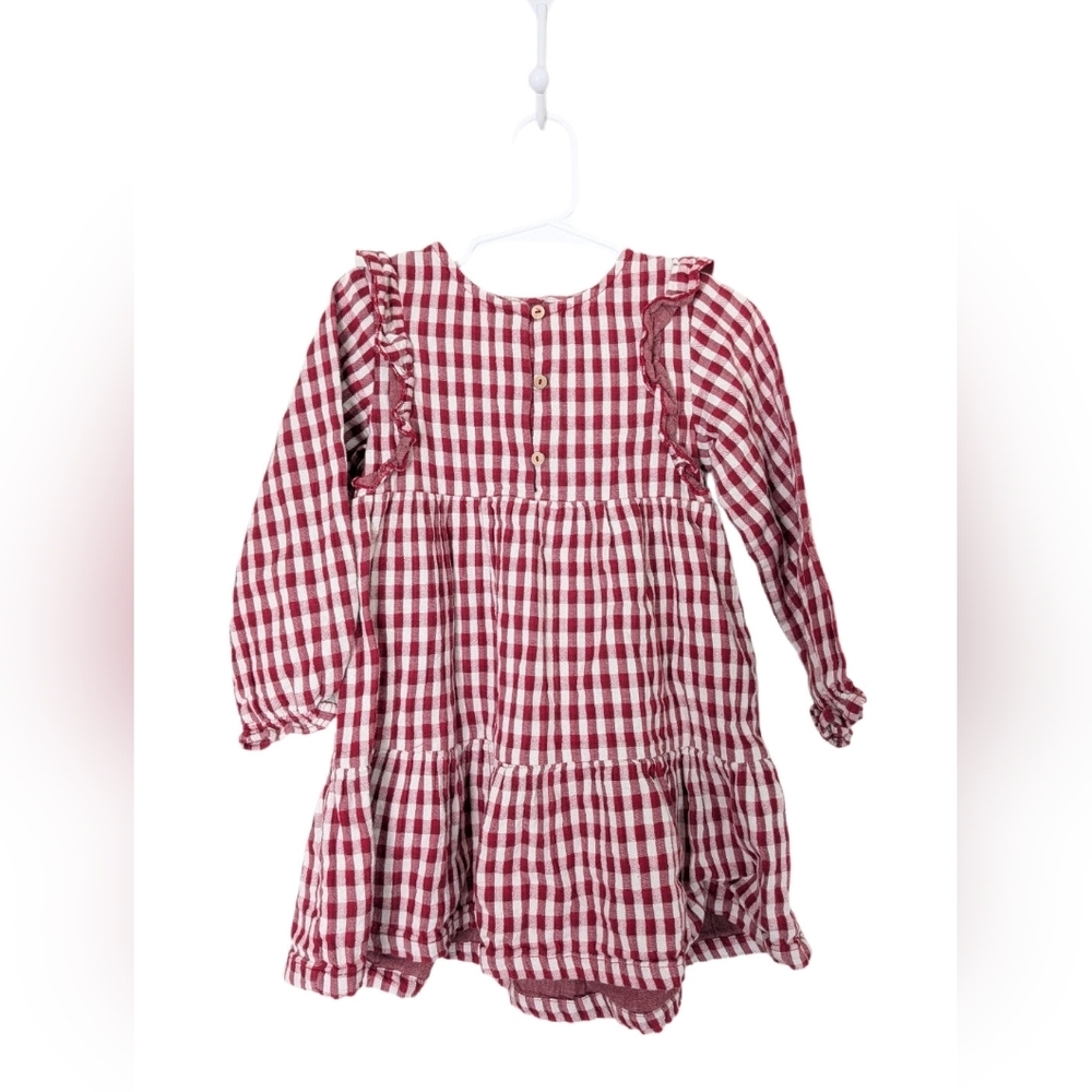 ZARA Red and White Checkered Kids Dress